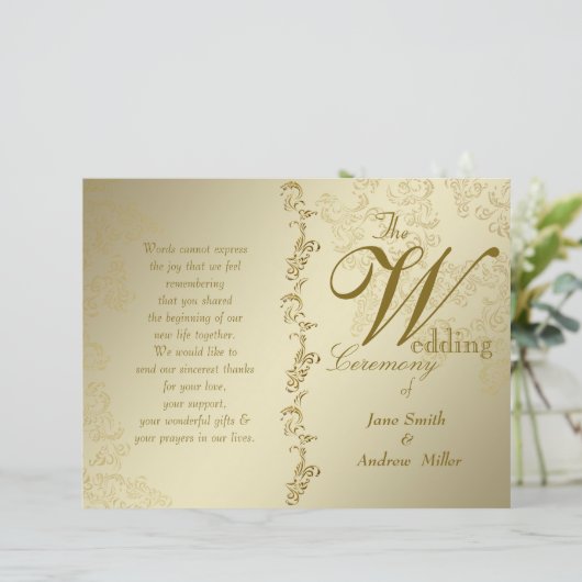 Programmes vintages de mariage d'or (Debout devant)