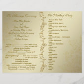 Programmes vintages de mariage d'or (Dos)