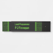 Programmeur Code zwart en groen - eigen naam / rol Deurbordje (Voorkant)