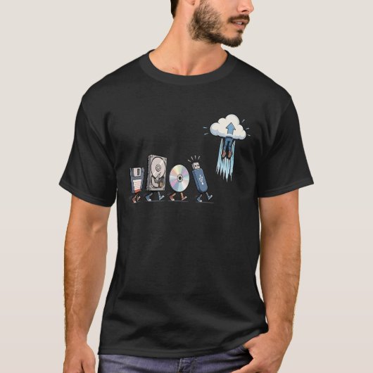 Programmeur Evolutie Data Opslag Software Engineer T-shirt (Voorkant)
