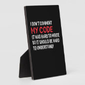 Programmeur ik becommentariëer Mijn Code niet Fotoplaat (Zijkant)