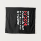 programmeur ik becommentarieer mijn code niet wandkleed (Voorkant (horizontaal))