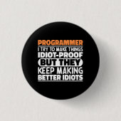 Programmeur Ik probeer dingen grappige uitspraken Ronde Button 3,2 Cm (Voorkant)