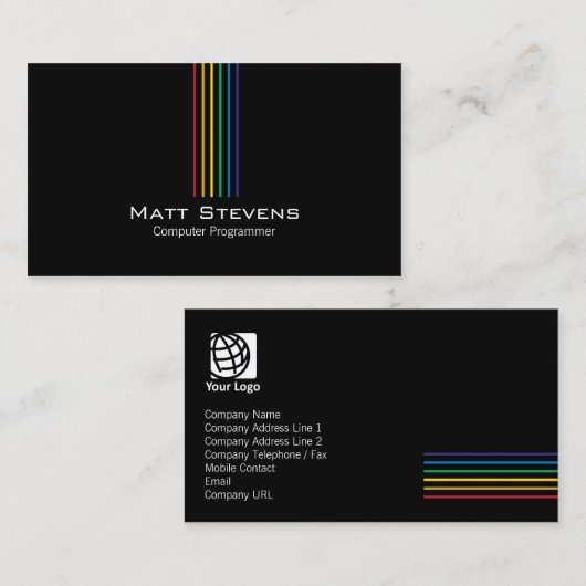 Programmeur informatique Carte de visite simple (Devant / Derrière)