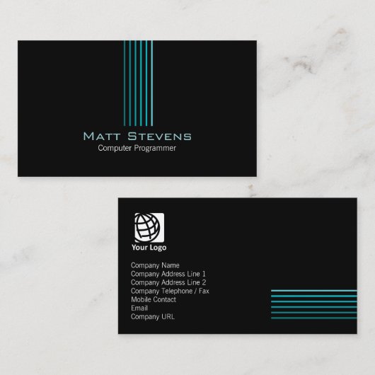 Programmeur informatique Carte de visite simple (Devant / Derrière)