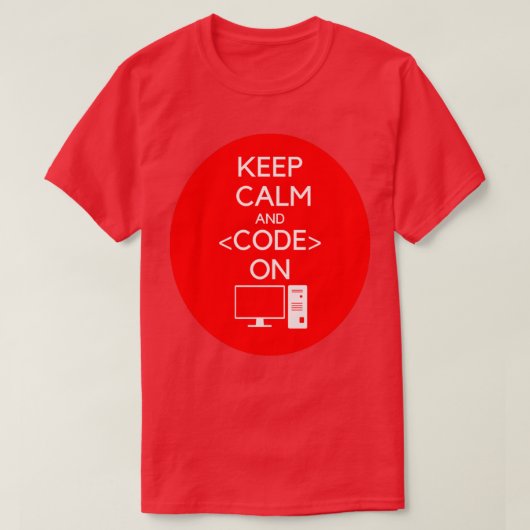 programmeur Keep Calm and Code on software hackath T-shirt (Design voorkant)