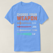 Programmeur Kies je Weapon C JAVA PYTHON C T-shirt (Design voorkant)