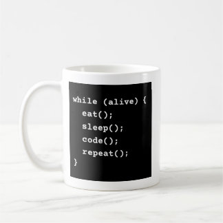 Programmeur Levenscycluslus (while lus) Koffiemok