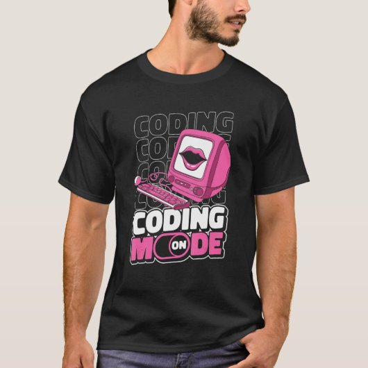 Programmeur Modus Aan Programmeren Coderingsontwi T-shirt (Voorkant)