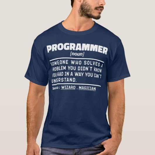 Programmeur Noun Software Developer Humor Joke T-shirt (Voorkant)