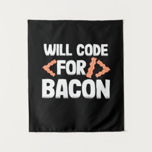 Programmeur zal coderen voor bacon wandkleed