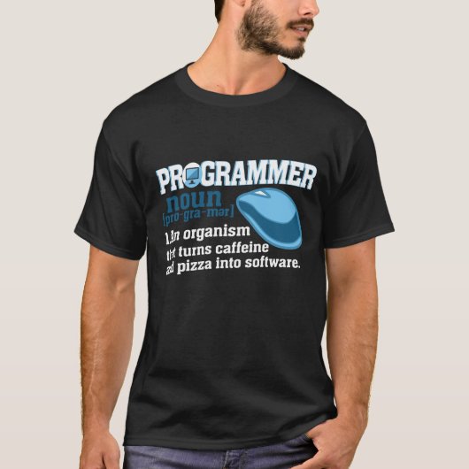 Programmierer Definition Geek Computerfreak Nerd T-shirt (Voorkant)