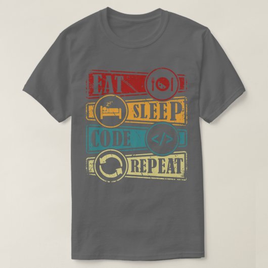 Programming Computer Science Programmer Eat Code S T-shirt (Design voorkant)