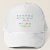 Programming Thinking Quote Hat for Developers Trucker Pet (Voorkant)