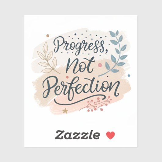 Progrès et non Perfection | Autocollant Motivant É (Feuille)