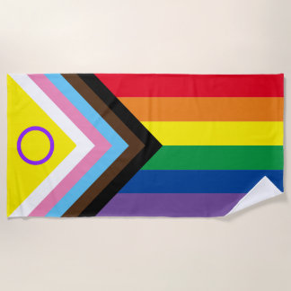 Progrès intersexe Fierté Drapeau Serviette de plag