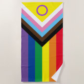 Progrès intersexe Fierté Drapeau Serviette de plag (Devant)