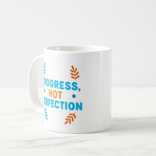 Progrès, pas perfection – Mug de motivation (Devant gauche)