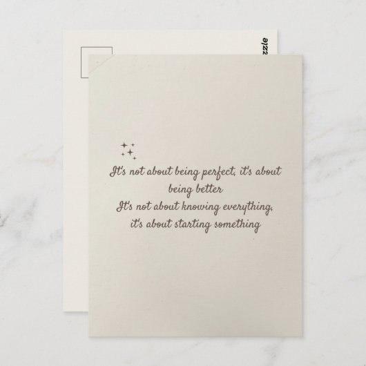 Progrès sur la carte postale de devis de perfectio (Devant / Derrière)