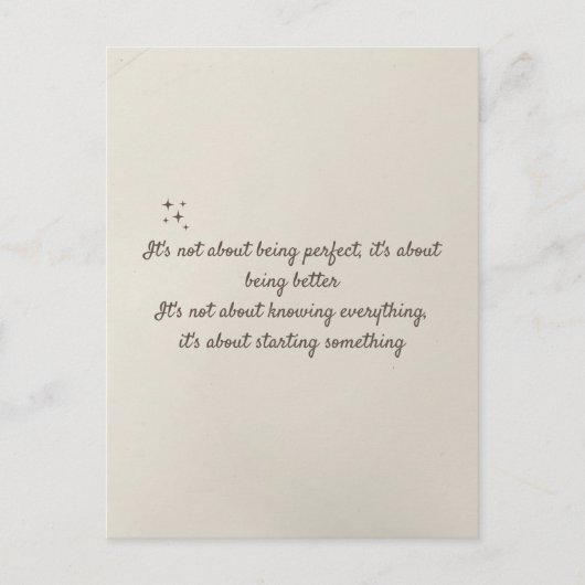 Progrès sur la carte postale de devis de perfectio (Devant)