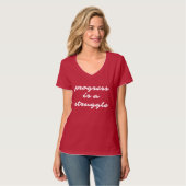Progrès T-shirt à col V de base pour femmes (Devant entier)