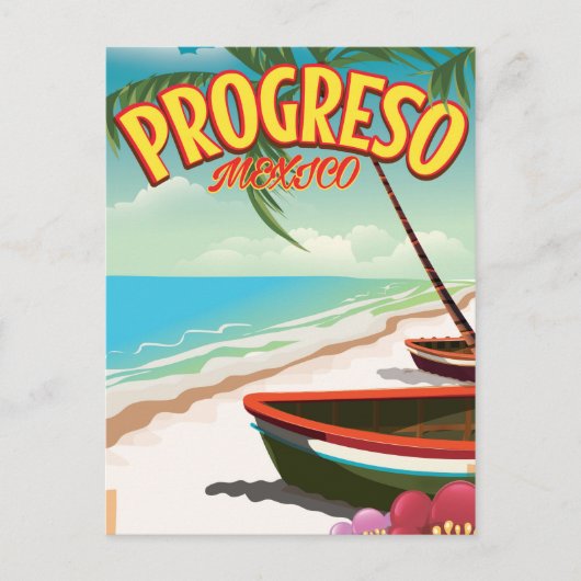 Progreso Mexicaanse reisposter Briefkaart (Voorkant)