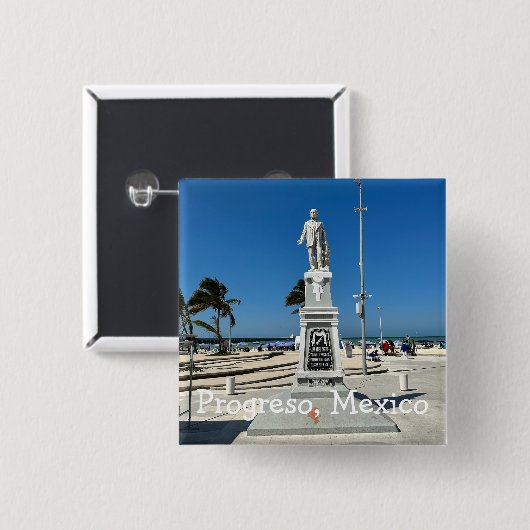 Progreso, Mexico - Square Button (Voorkant /achterkant)