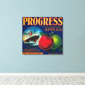 Progress Apple Crate LabelWatsonville, CA Canvas Afdruk (Insitu (Houten vloer))