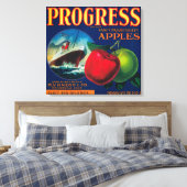 Progress Apple Crate LabelWatsonville, CA Canvas Afdruk (Insitu (Slaapkamer))