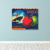 Progress Apple Crate LabelWatsonville, CA Canvas Afdruk (Insitu (Houten vloer))