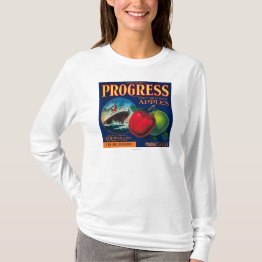 Progress Apple Crate LabelWatsonville, CA T-shirt (Voorkant)