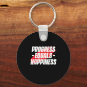 Progress Equals Hapness Motivational Quote Entrepr Sleutelhanger (Voorkant)