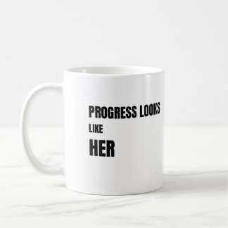 Progress Looks Like Her white Mug – Moms Gift Koffiemok