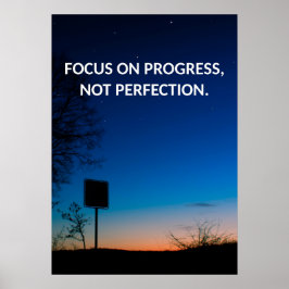 Progress Motivatie Quote Poster