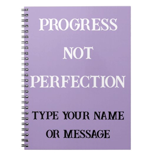 Progress Not Perfection Carnet Idée cadeau (Devant)