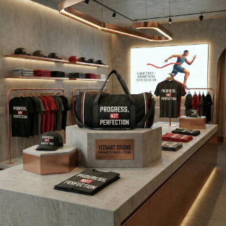 Progress Not Perfection Gym Motivation Duffel Bag Plunjezak