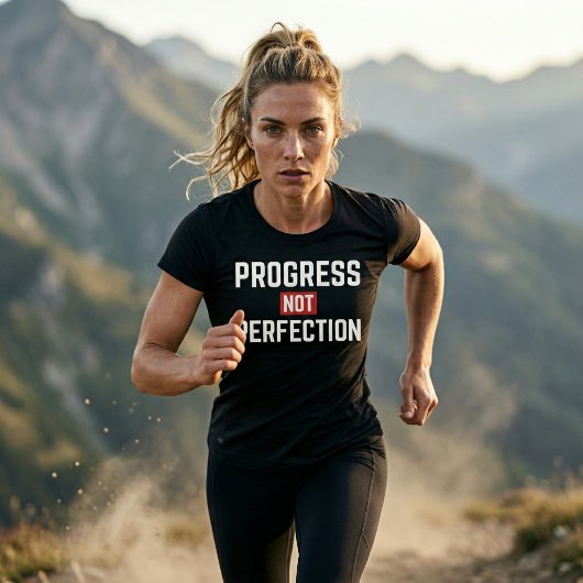 Progress Not Perfection Gym Motivation T-Shirt 