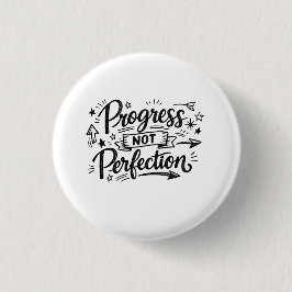 Progress Not Perfection Motivational Quote Design Ronde Button 3,2 Cm