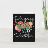Progress Over Perfection Leopard Pencil Motivation Kaart (Voorkant)