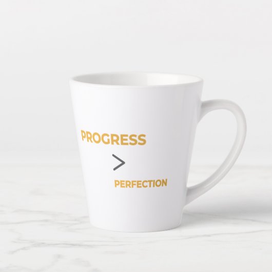 Progress Over Perfection Minimal Motivational  Latte Mok (Rechts)