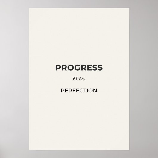 Progress Over Perfection – Minimal Quote Poster (Voorkant)