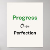 Progress Over Perfection Minimalist Typography Poster (Voorkant)