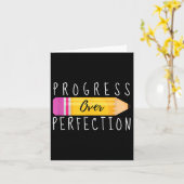 Progress Over Perfection Motivational Back To Scho Kaart (Gele Bloem)