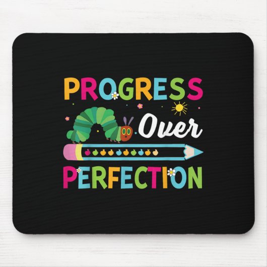 Progress Over Perfection Motivational Quote Studen Muismat (Voorkant)