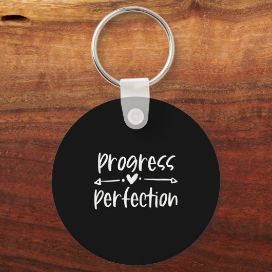 Progress Over Perfection Motivational  Sleutelhanger (Voorkant)