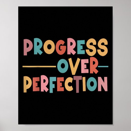 Progress Over Perfection Motivational Teacher Men  Poster (Voorkant)