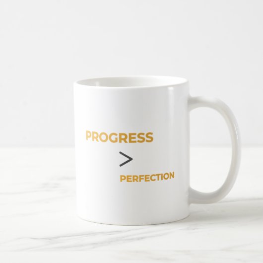 Progress Over Perfection Motivational Typography  Koffiemok (Rechts)