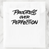 Progress Over Perfection Rechthoekige Sticker (Tas)