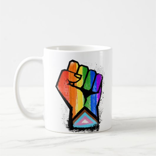Progress Pride Fist Koffiemok (Links)
