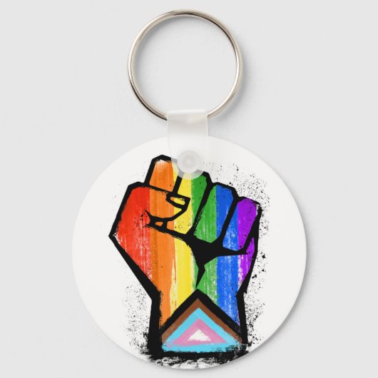 Progress Pride Fist Sleutelhanger (Voorkant)